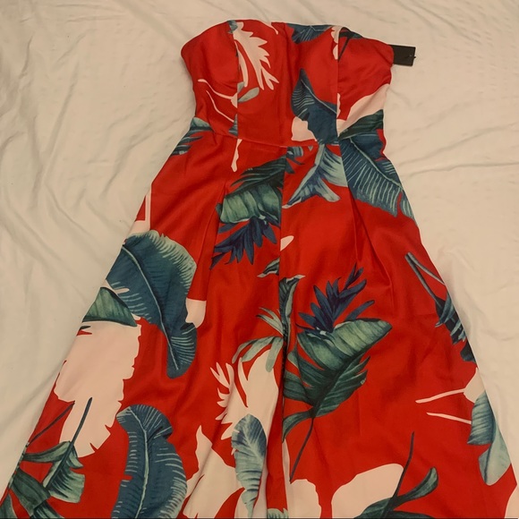 Lulu’s Rainforest Blooms Strapless Midi Jumpsuit - Picture 2 of 6